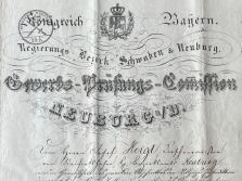 Meisterprüfungszeugnis Josef Heigl